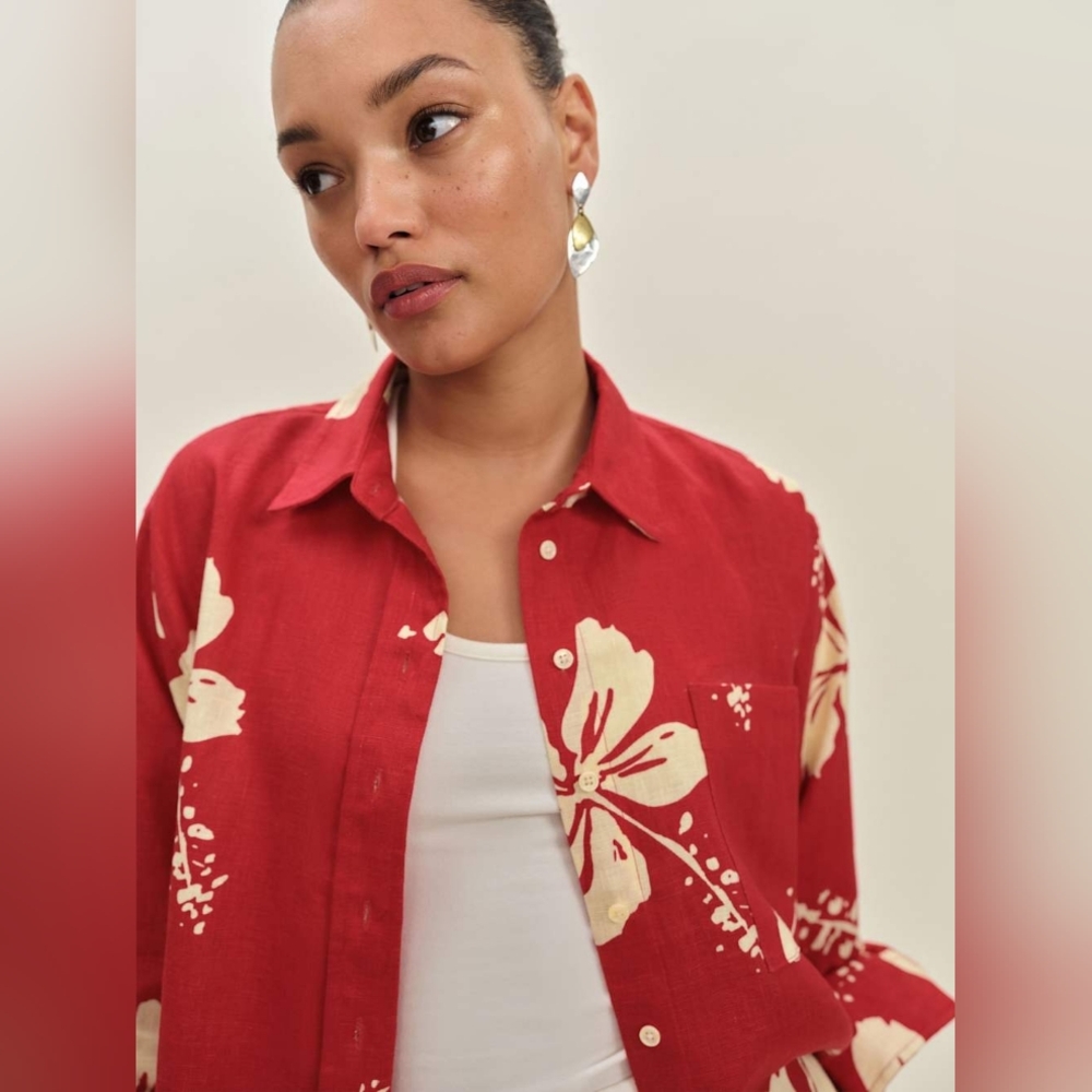 Reformation Eli Oversized Linen Shirt - Picture 2 of 7